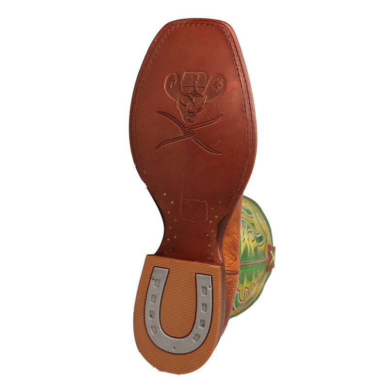 Twisted X Cognac/Emerald Green Western Boot MRAL013