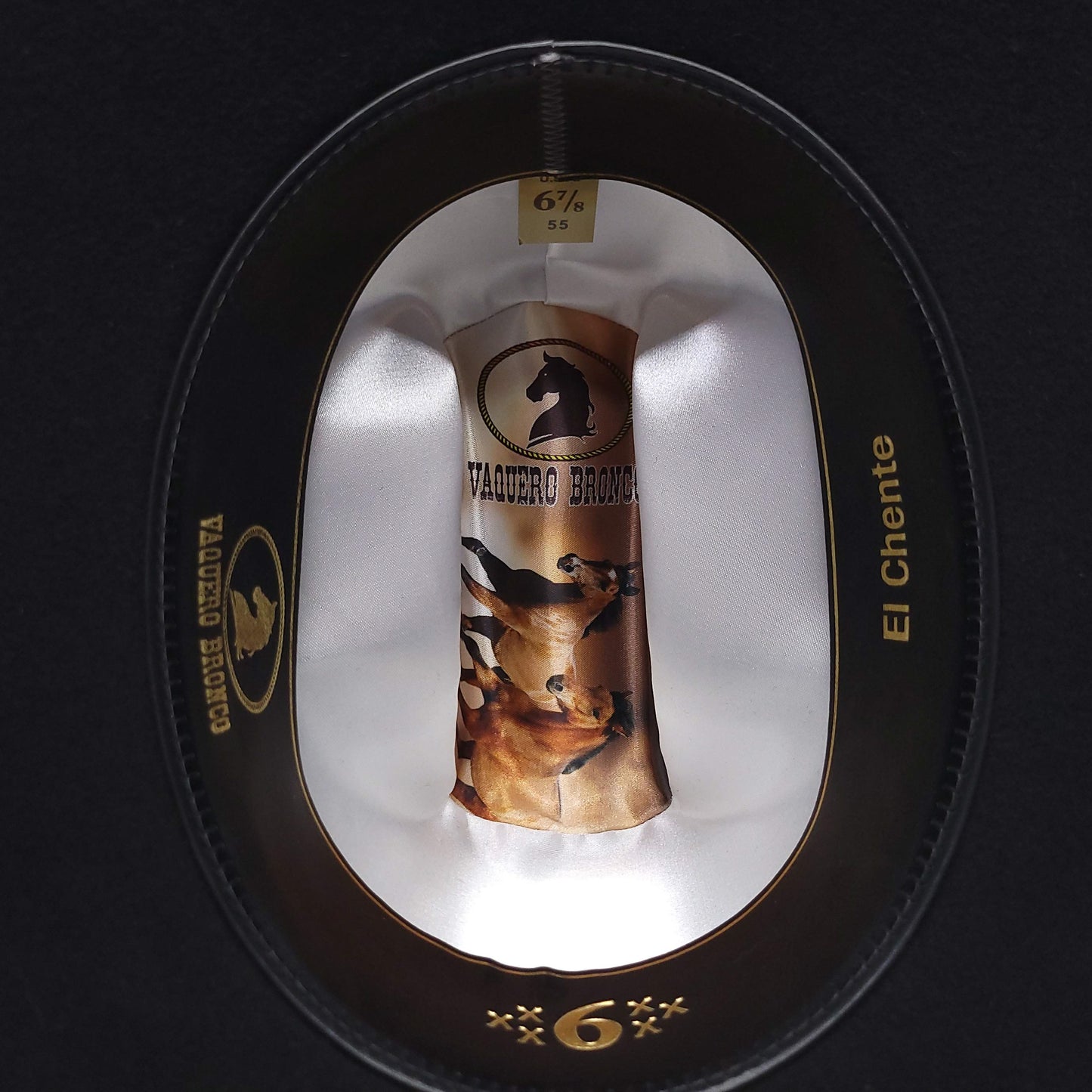 El Chente Black 6x Wool Cowboy Hat