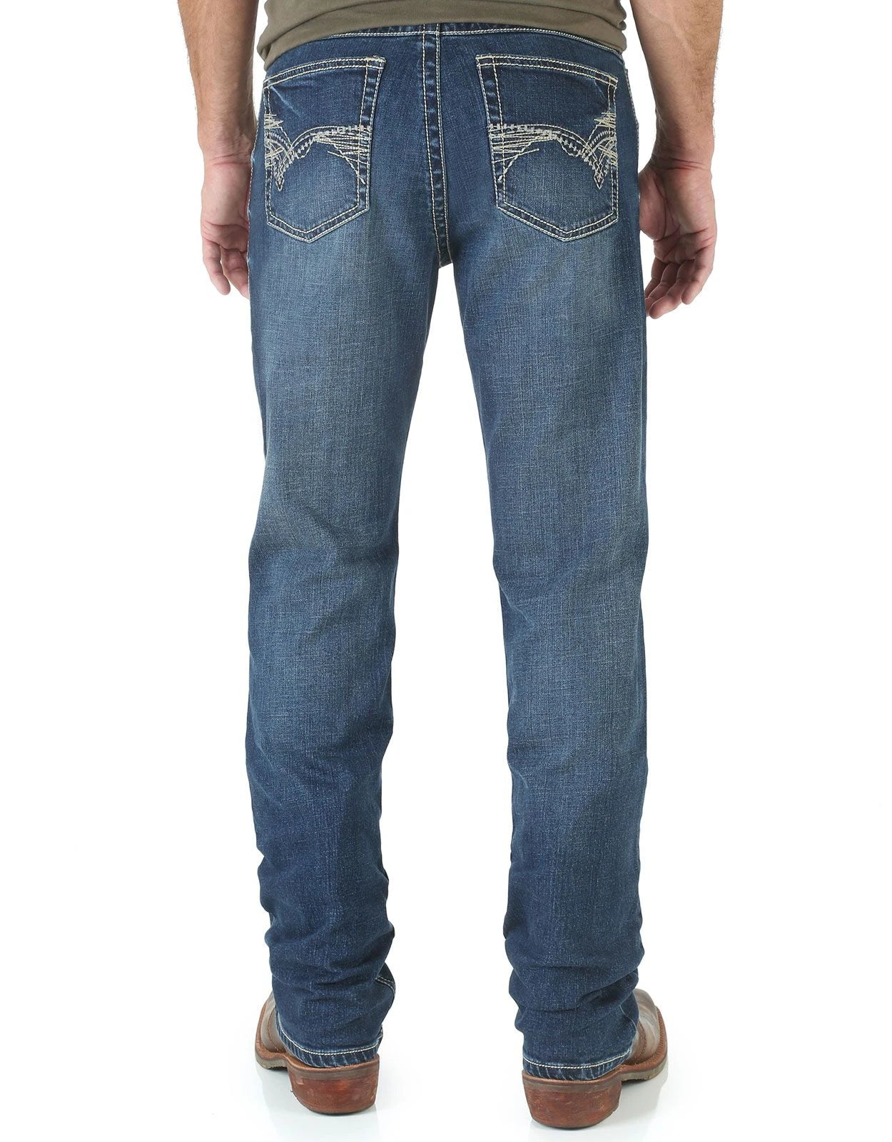 Wrangler Men's 42 Vintage Stretch Low Rise Slim Fit Boot Cut Jeans - Midland
