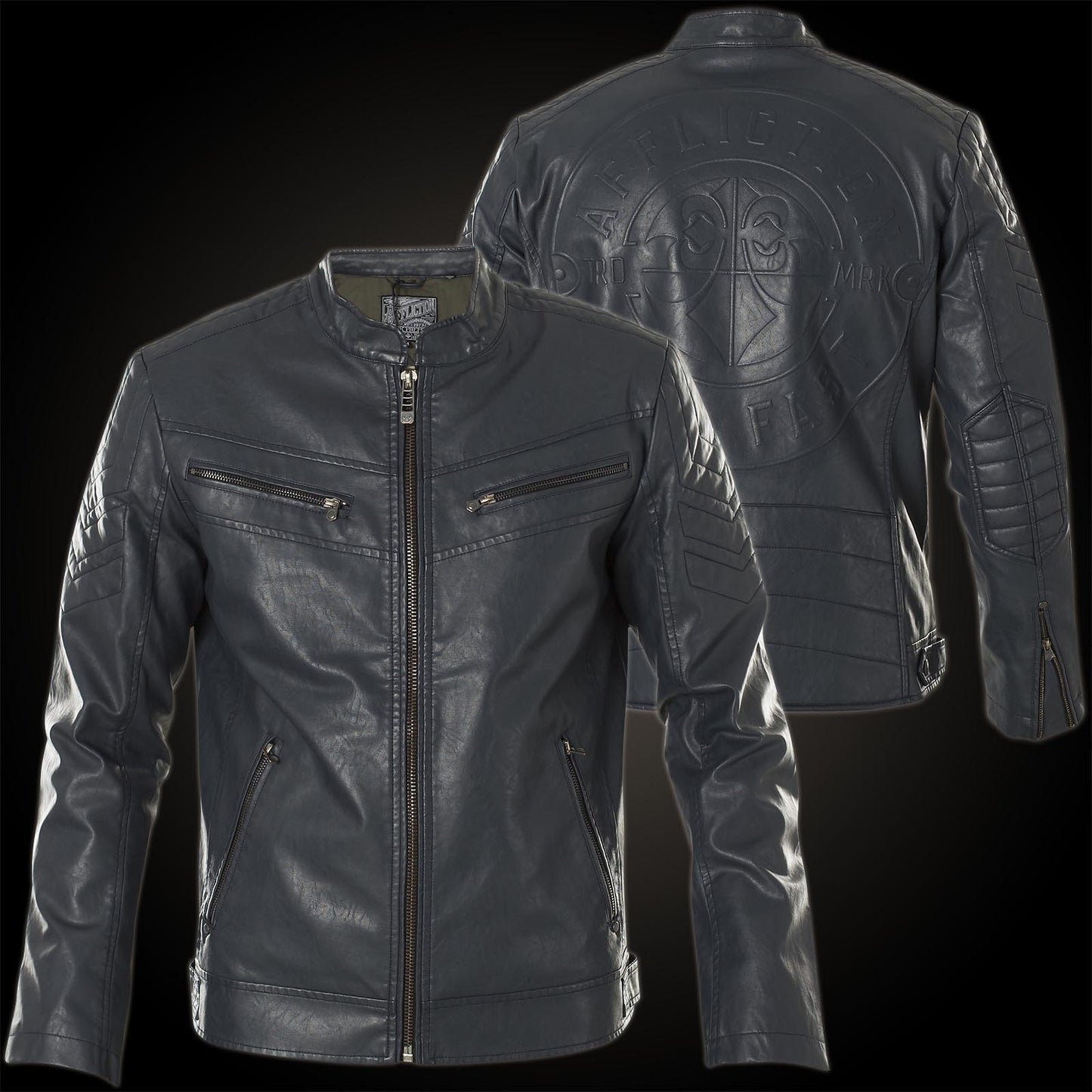 Affliction Blue Liberty Moto Jacket