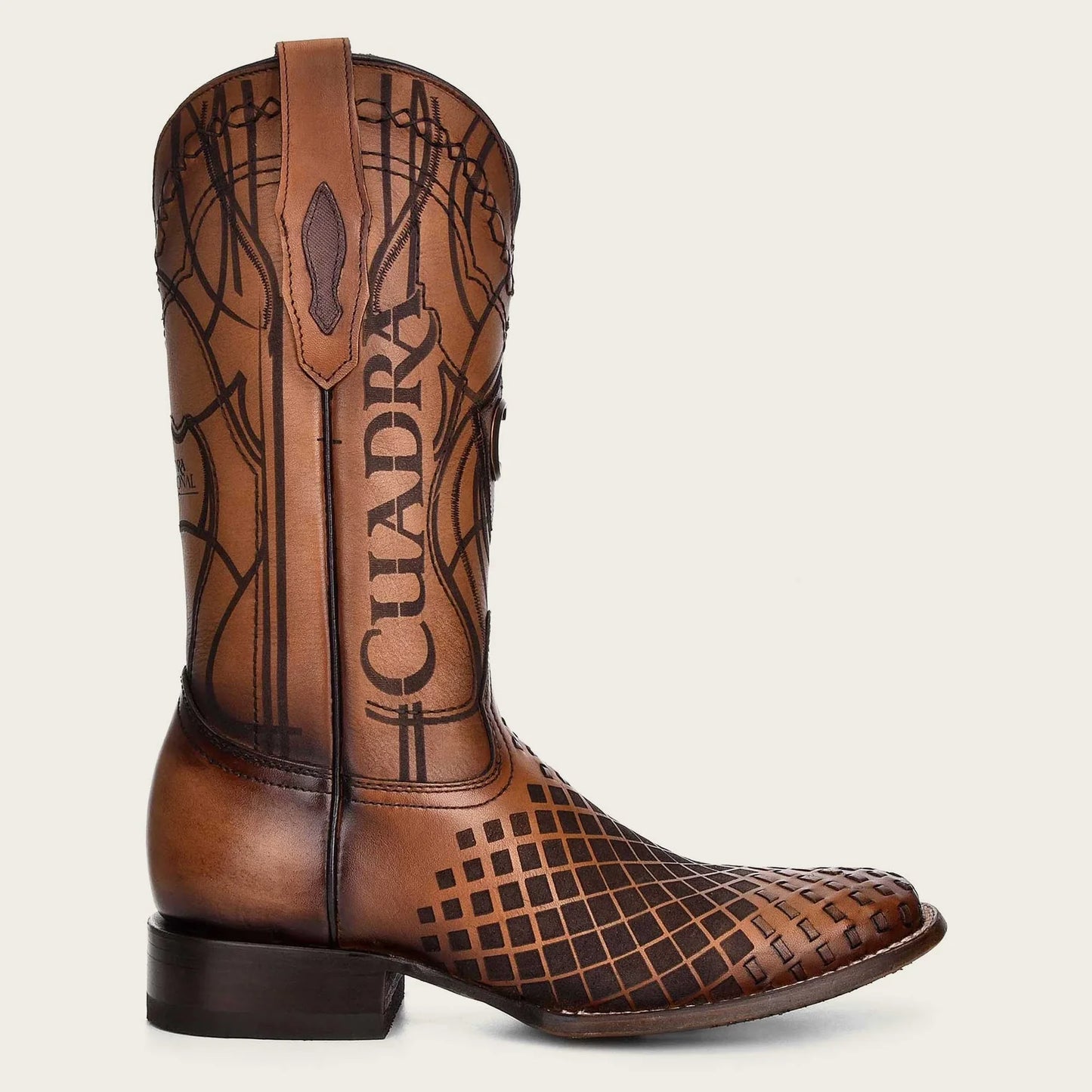 Cuadra Engraved Honey Leather Western Boot CU500