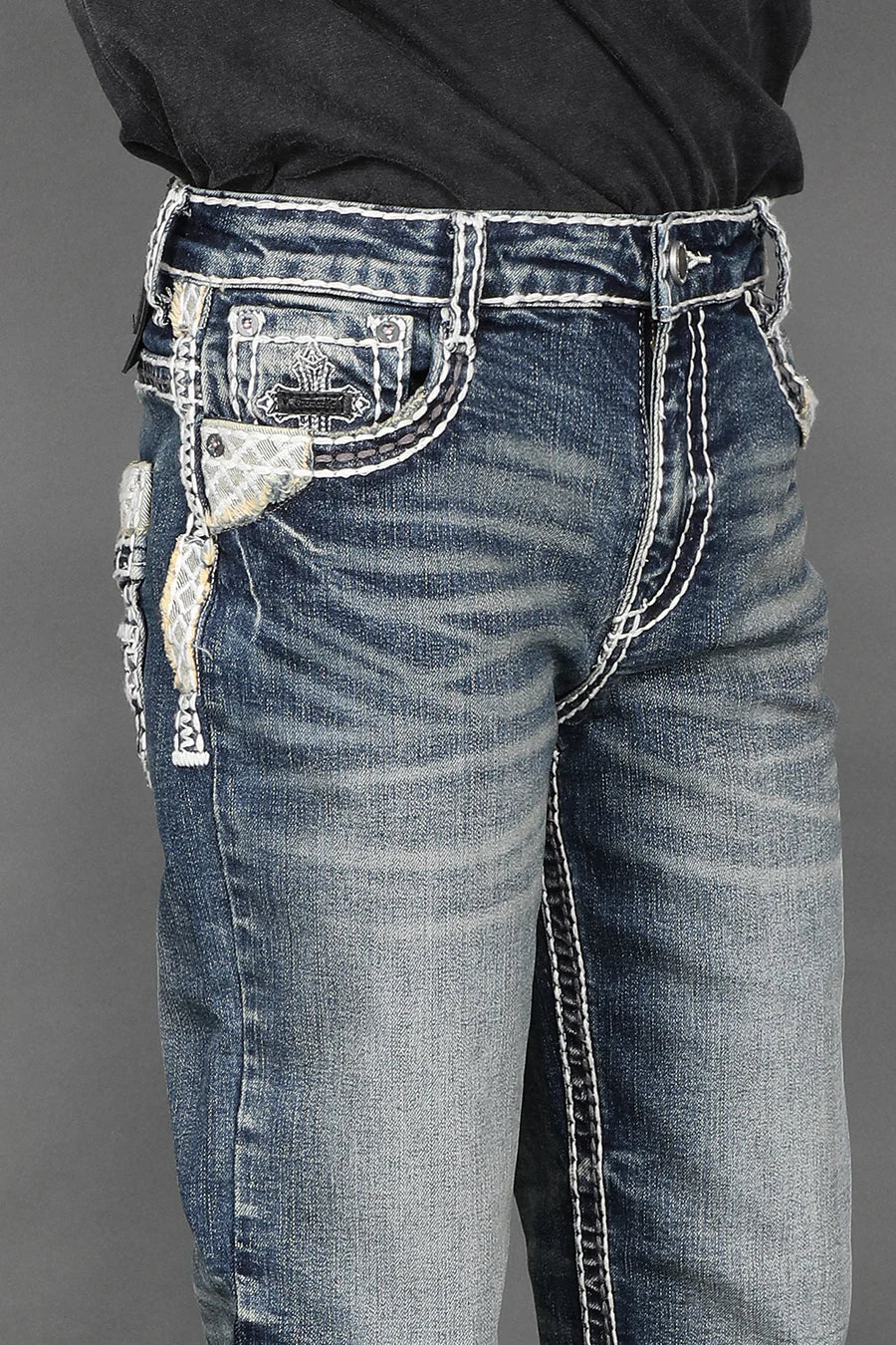 Boy's Embroidered Straight Jeans
