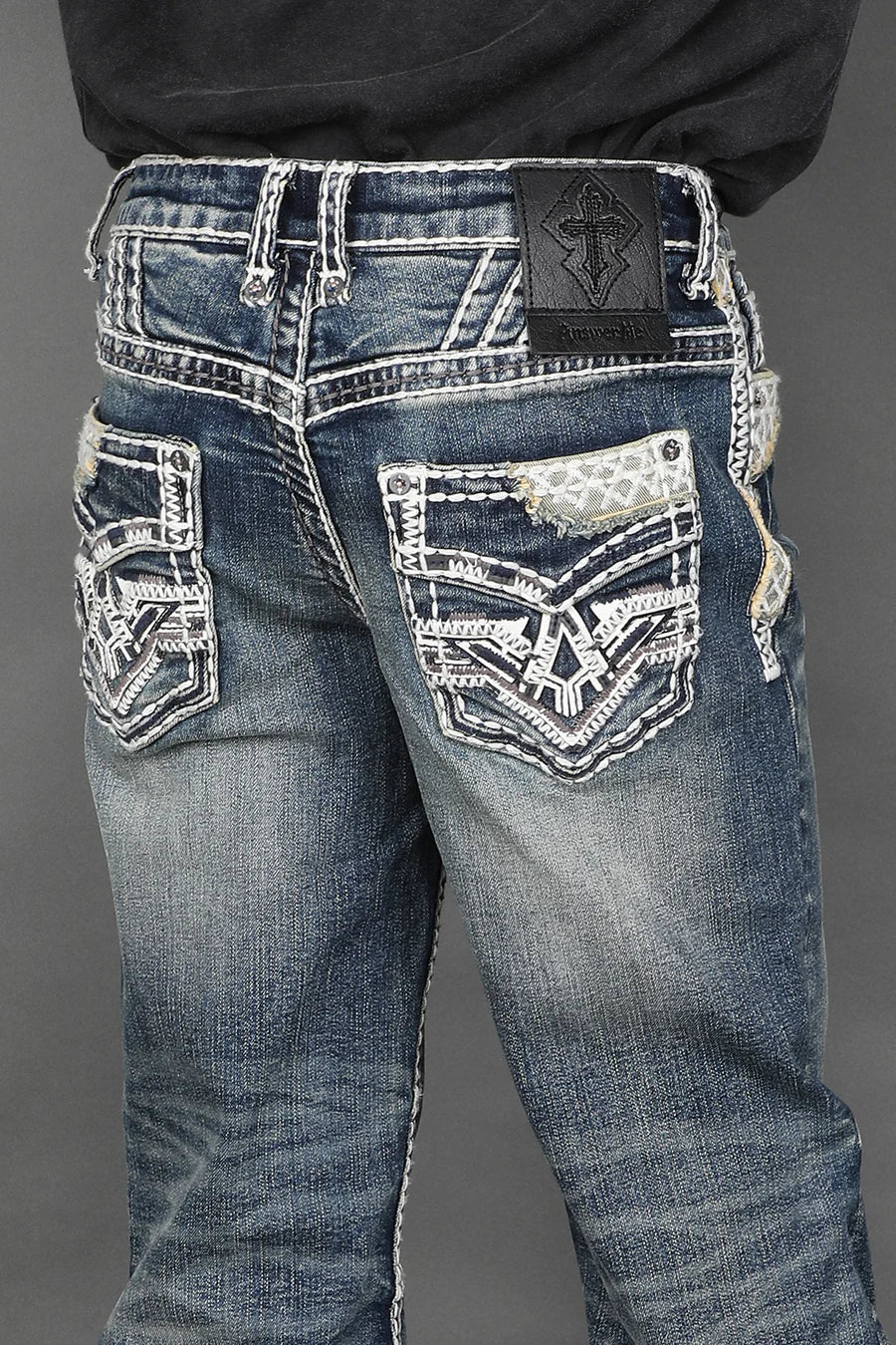 Boy's Embroidered Straight Jeans