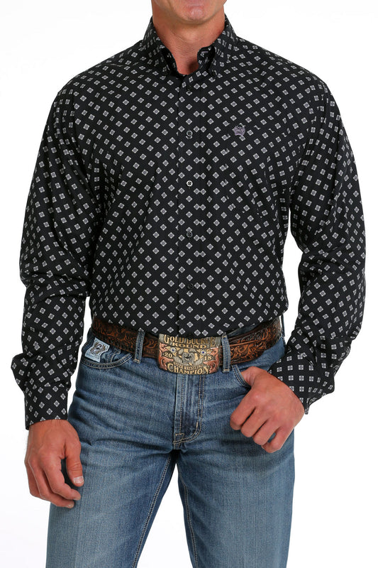 Cinch Men's Black Diamond Print Shirt