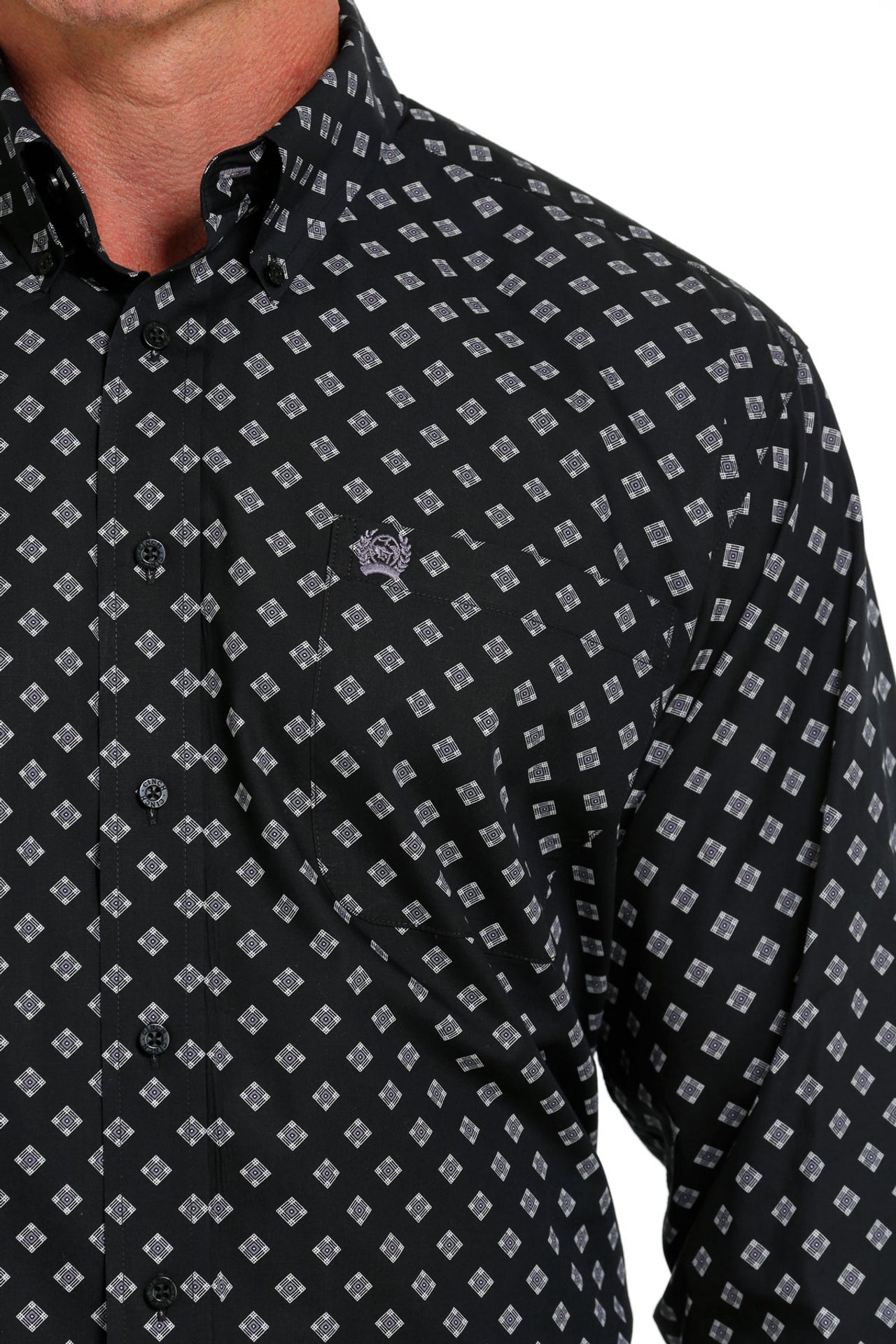 Cinch Men's Black Diamond Print Shirt