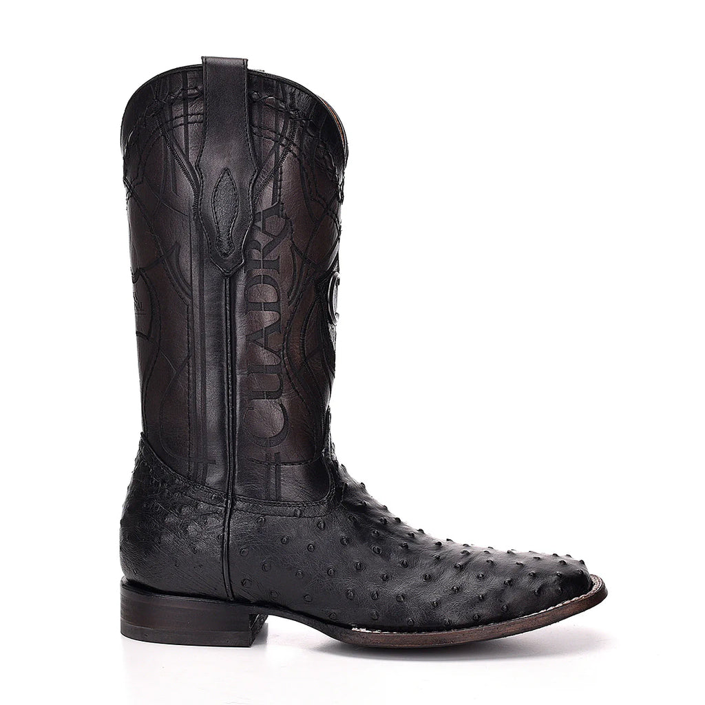 Cuadra Men's Black Ostrich Exotic Boot CU662