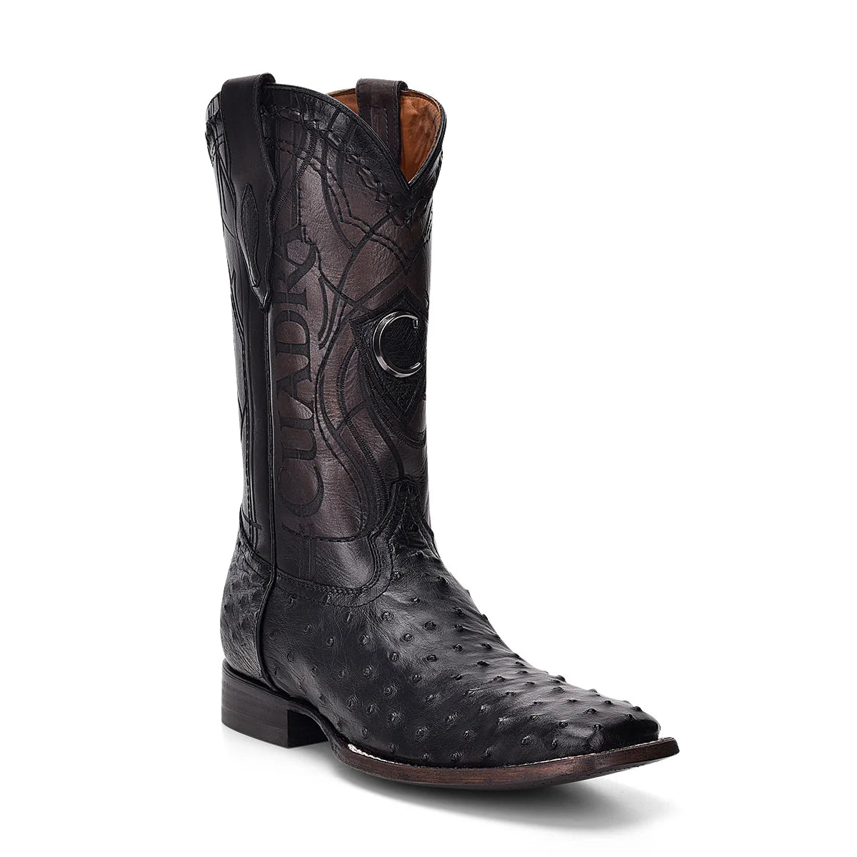 Cuadra Men's Black Ostrich Exotic Boot CU662