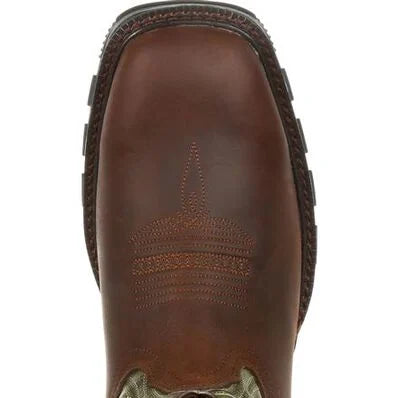 Durango® Maverick XP™ Oiled Brown & Forest Green Waterproof Western Work Boot DDB0177