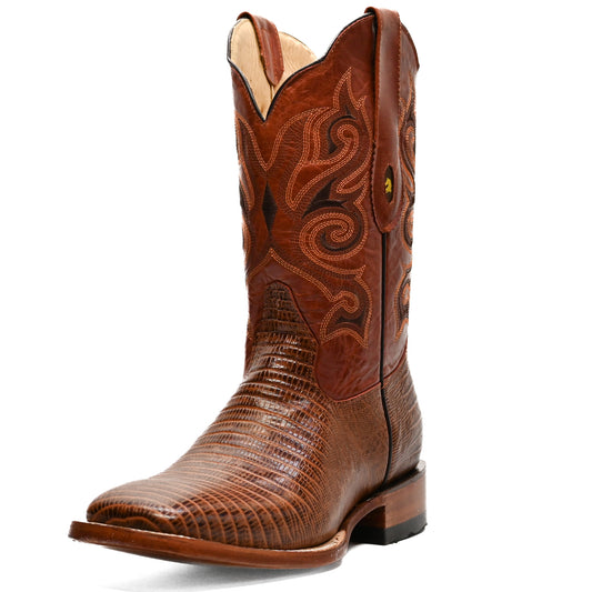 Vaquero Bronco Rodeo Bull Printed Shedron Lizard Barcelona Cognac Boot