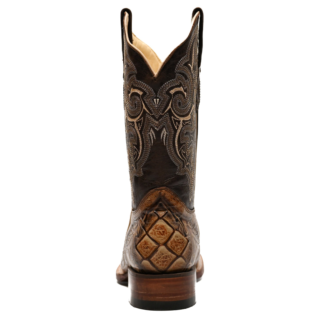 Vaquero Bronco Rodeo Bull Printed Fish Titan Orix Brown Barcelona Boot