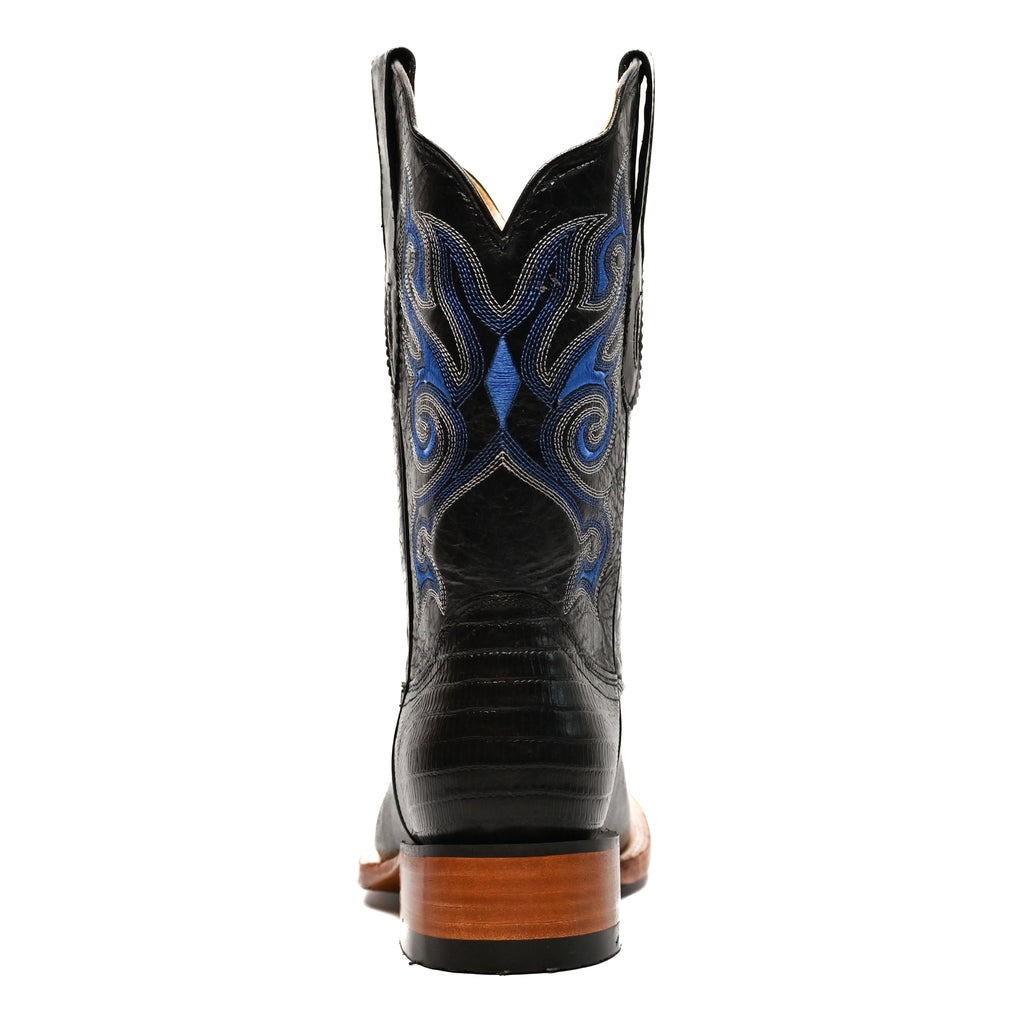 Vaquero Bronco Rodeo Bull Printed Black Lizard Barcelona Black Boot