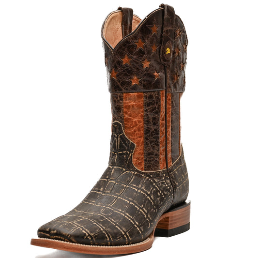 Vaquero Bronco Printed Brown Rustic Caiman