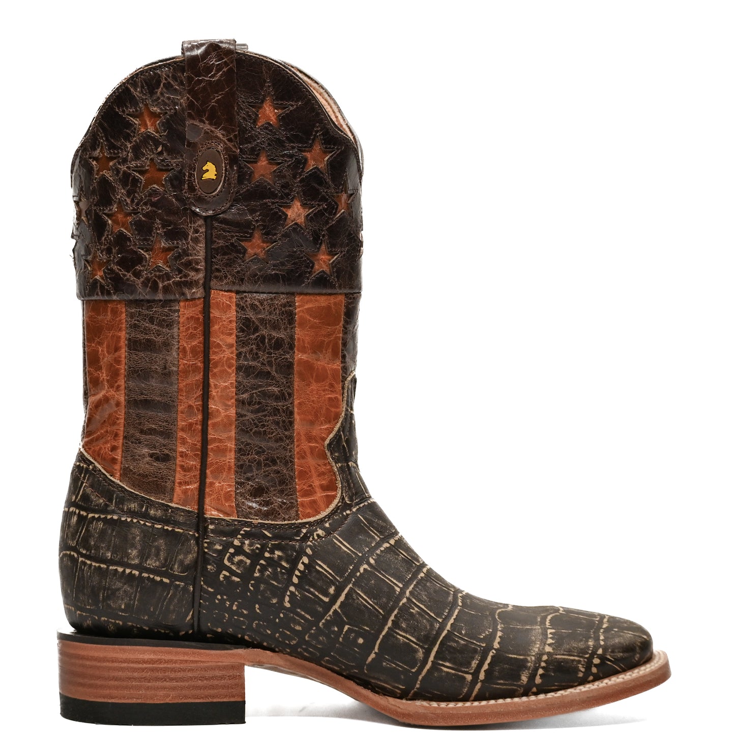 Vaquero Bronco Printed Brown Rustic Caiman