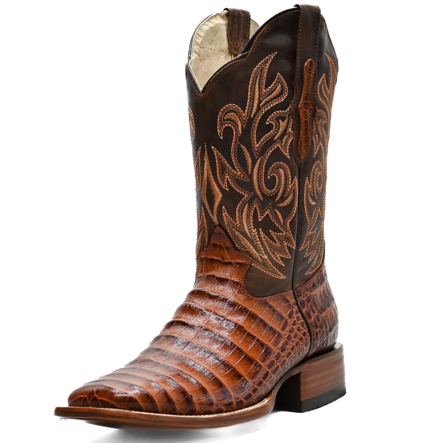 Vaquero Bronco Rodeo Bull Printed Brown Back Boot