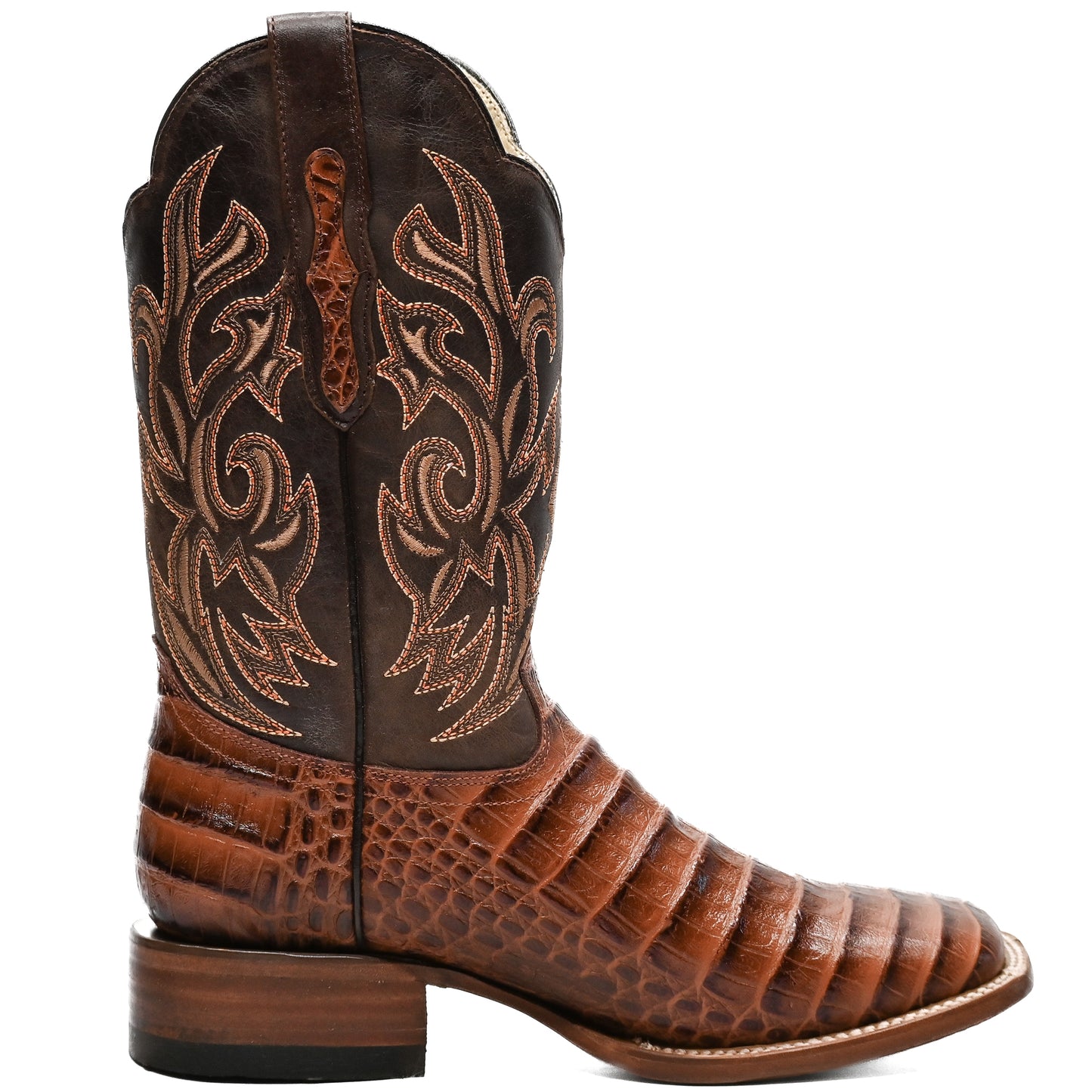 Vaquero Bronco Rodeo Bull Printed Brown Back Boot