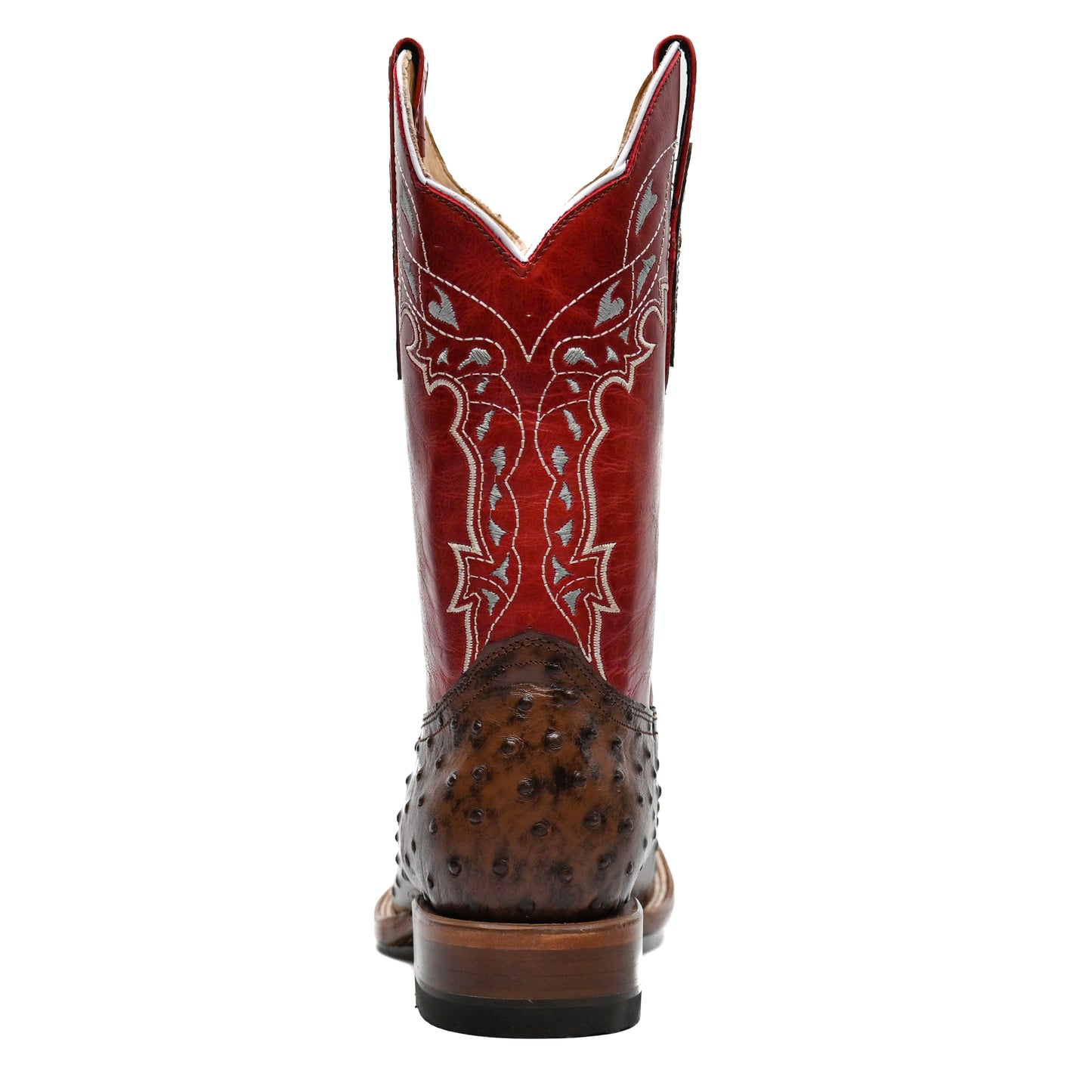 Vaquero Bronco Printed Brown Ostrich Boot