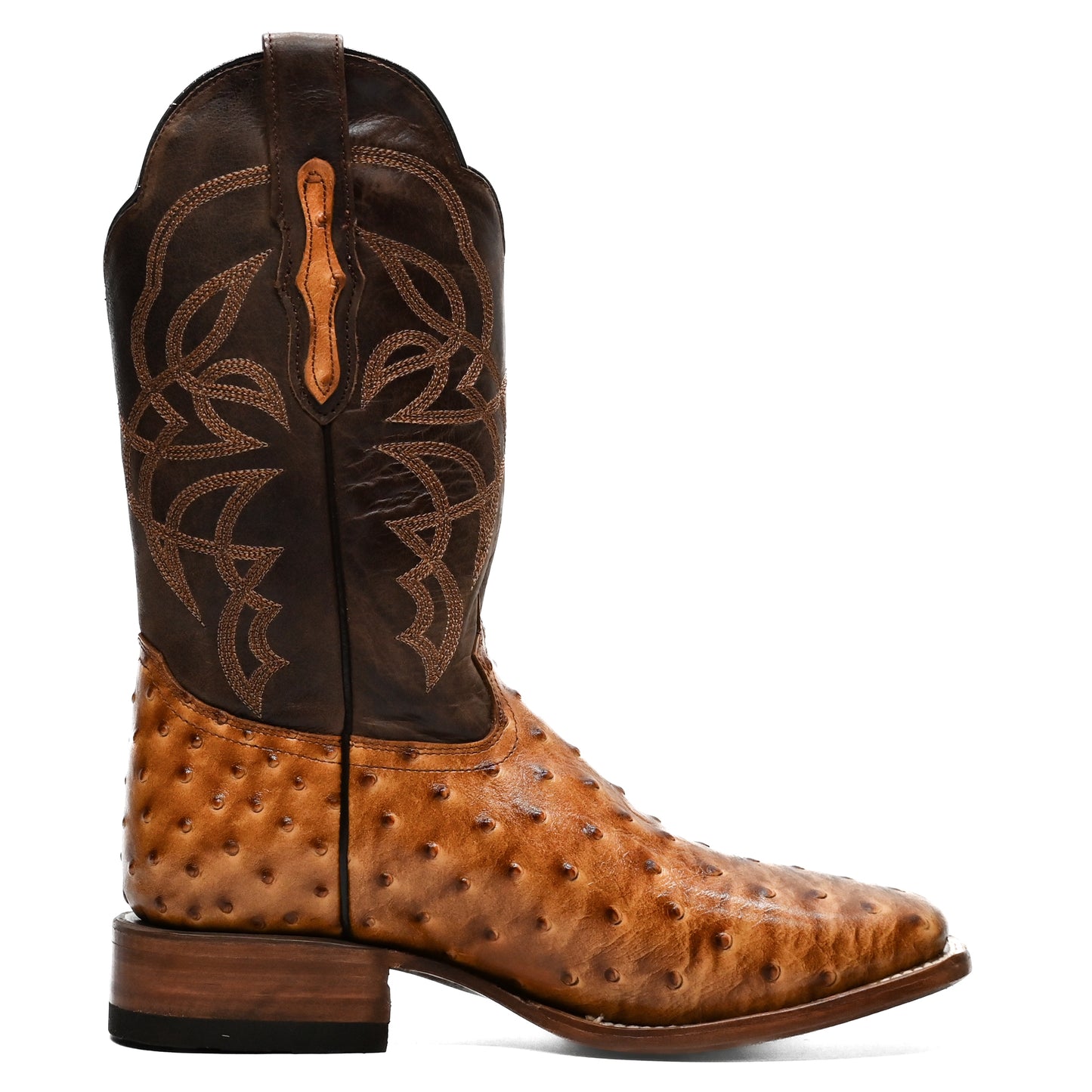 Vaquero Bronco Printed Butter & Brown Ostrich Boot