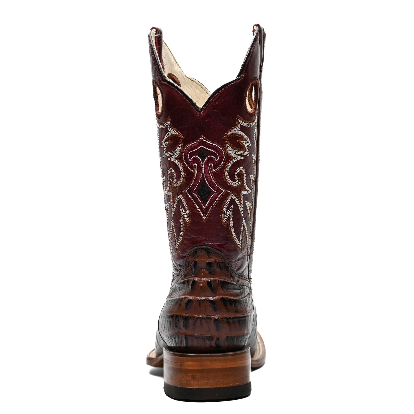 Vaquero Bronco Printed Wine Caiman Tail Boot