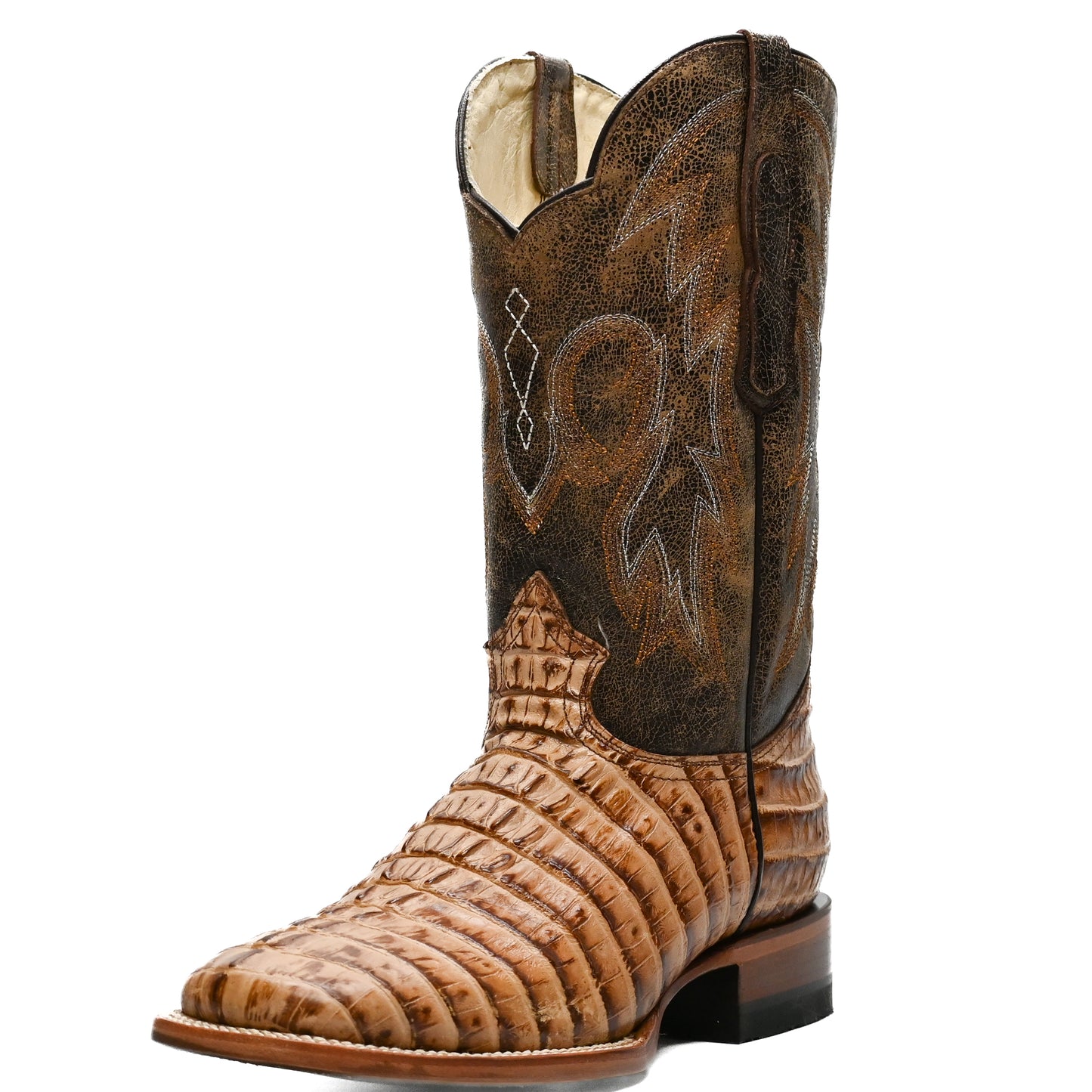 Vaquero Bronco Printed African Caiman Tail Orix Boot