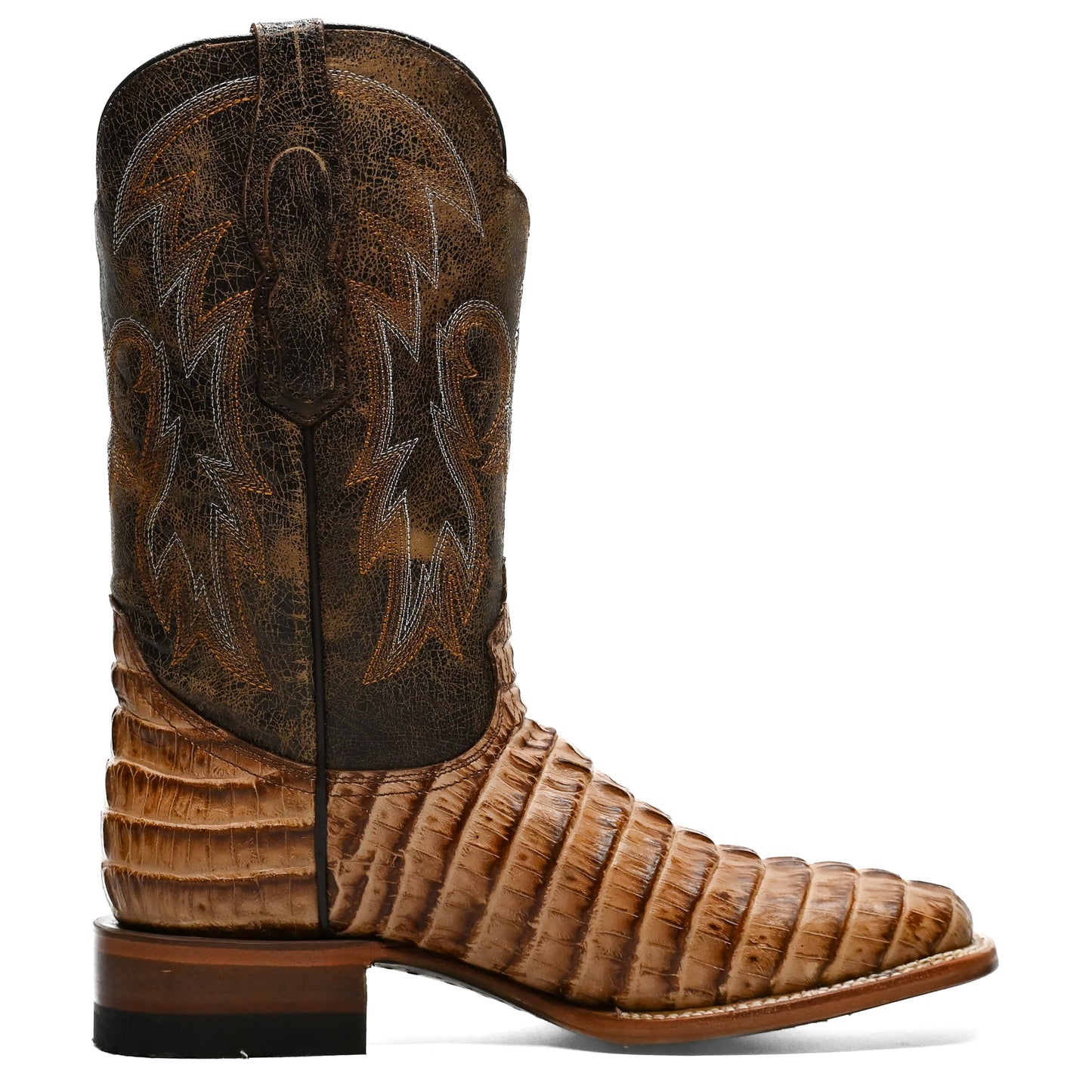 Vaquero Bronco Printed African Caiman Tail Orix Boot