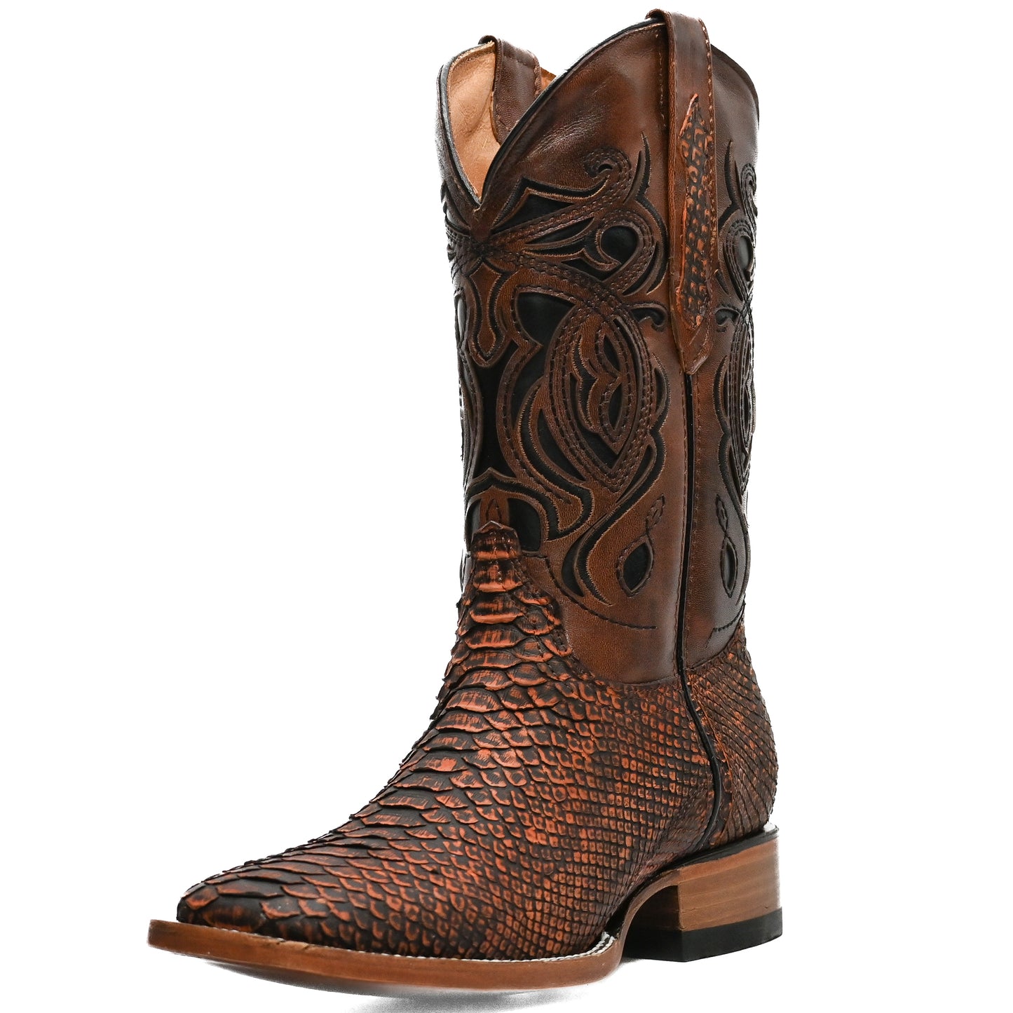 Vaquero Bronco Python Petroleum Exotic Western Boot