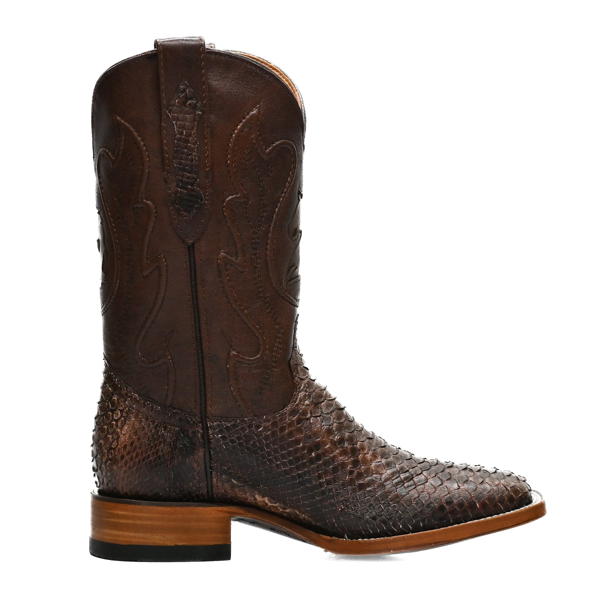 Vaquero Bronco Python Brown Exotic Western Boot