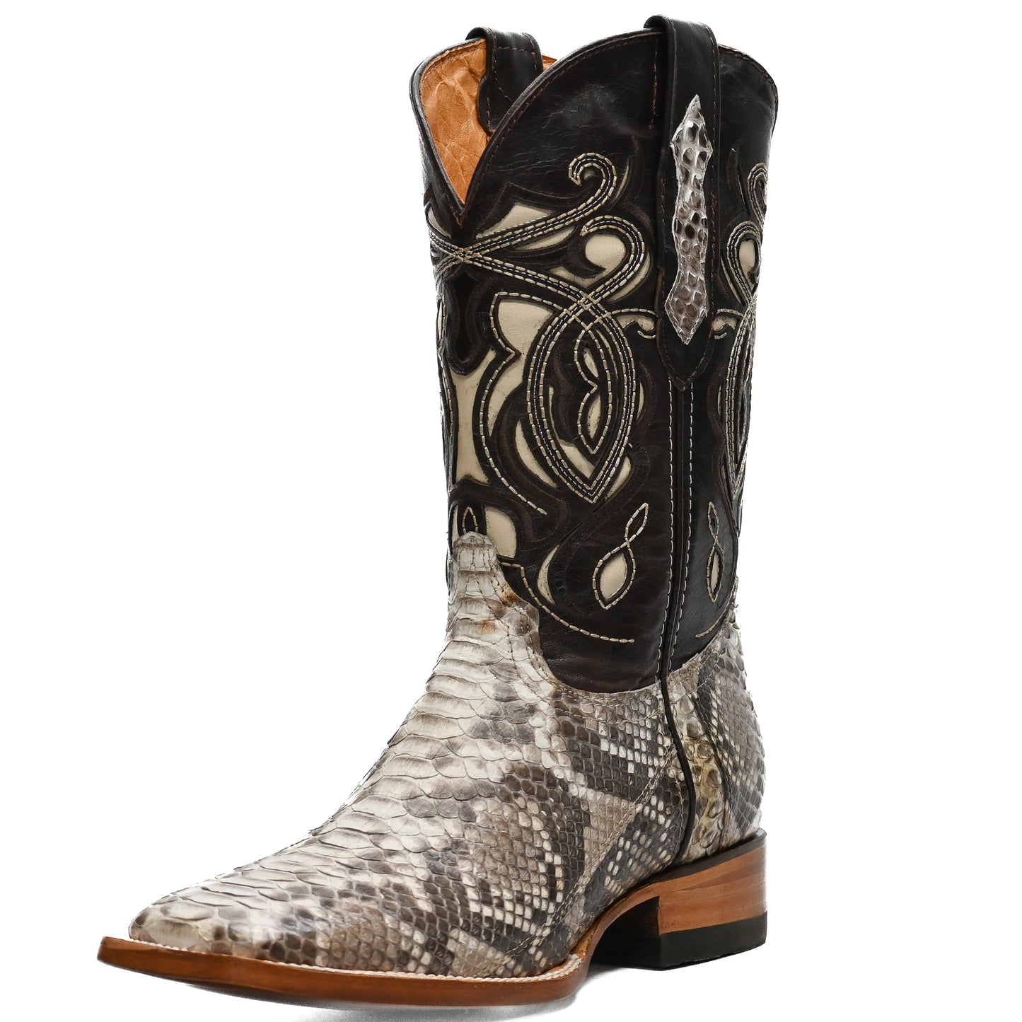 Vaquero Bronco Python Natural Exotic Western Boot