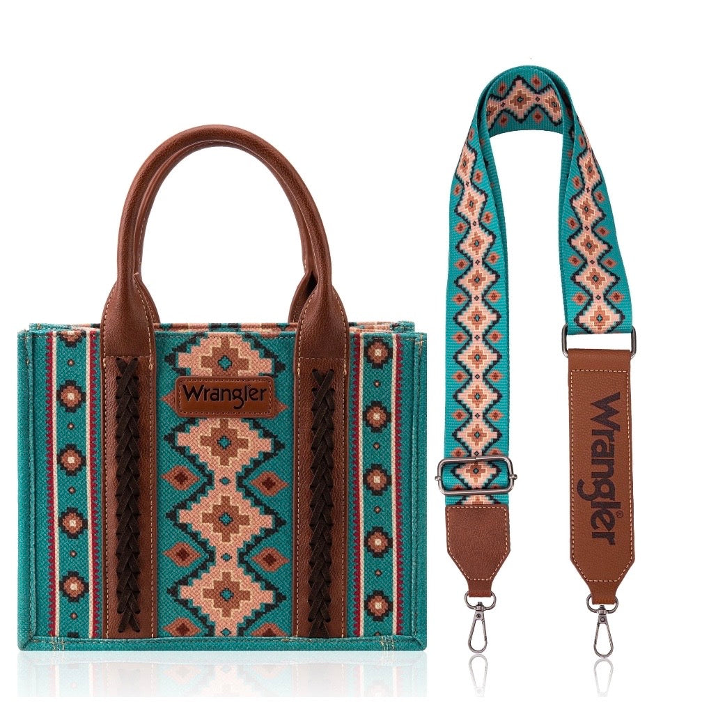 Wrangler Turquoise Aztec Crossbody Tote