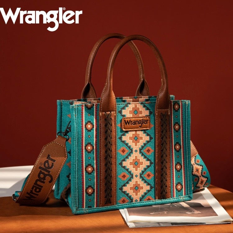 Wrangler Turquoise Aztec Crossbody Tote