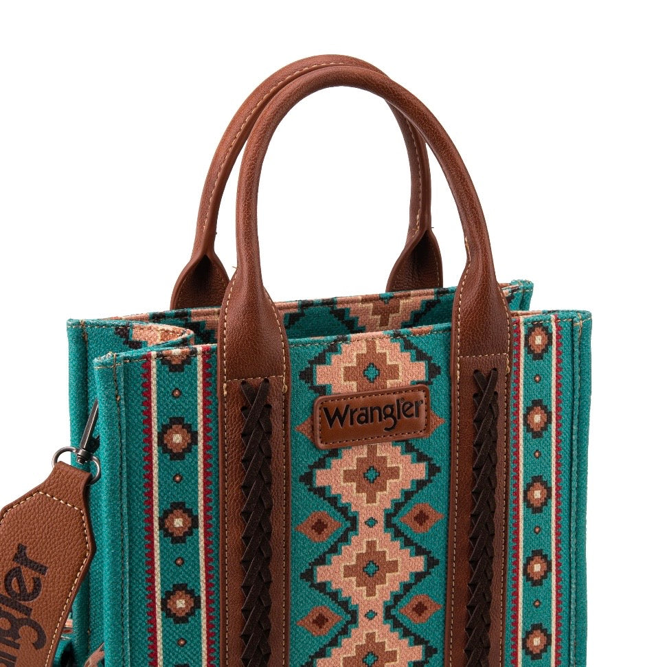 Wrangler Turquoise Aztec Crossbody Tote