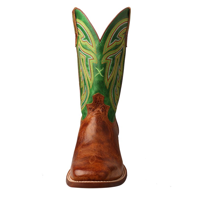 Twisted X Cognac/Emerald Green Western Boot MRAL013