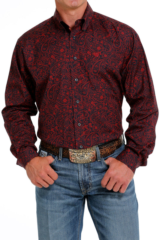 Cinch Men's Burgundy Paisley Shirt