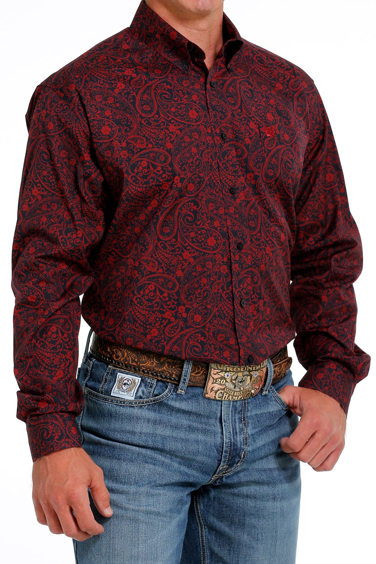 Cinch Men's Burgundy Paisley Shirt