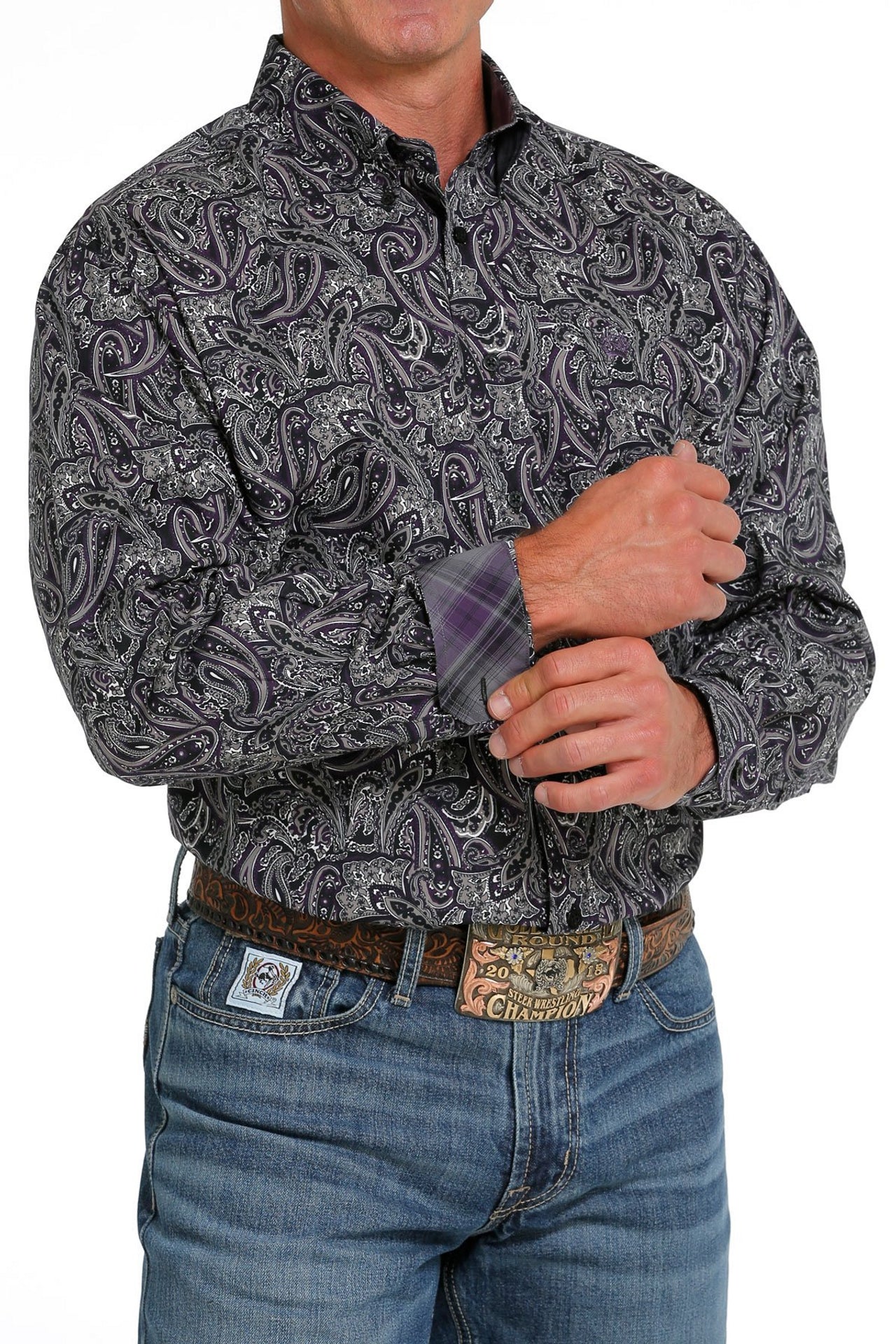 Cinch Men's Purple Paisley Shirt