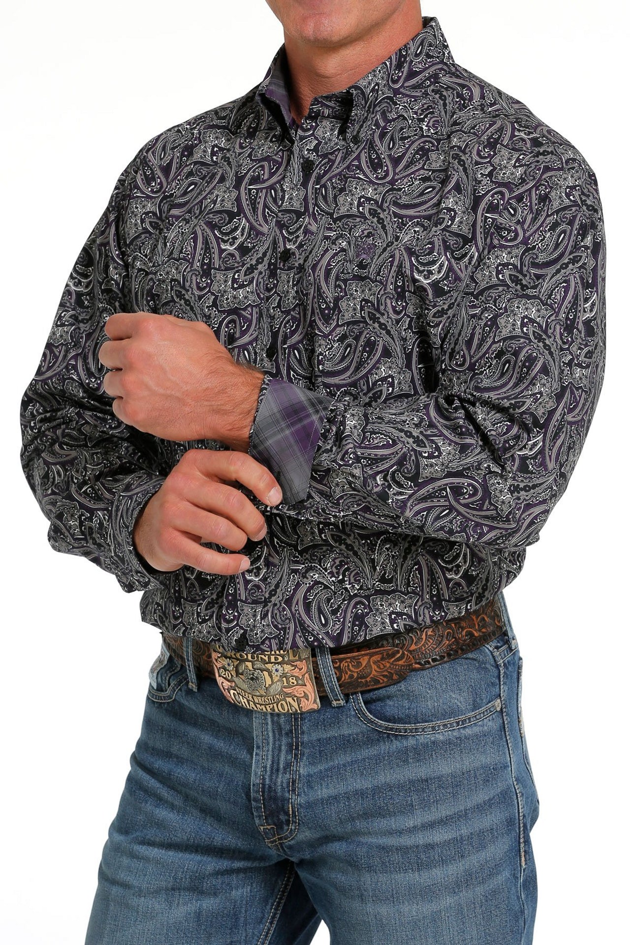 Cinch Men's Purple Paisley Shirt