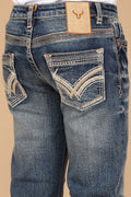 Boy's Embroidery Modern Bootcut Jeans