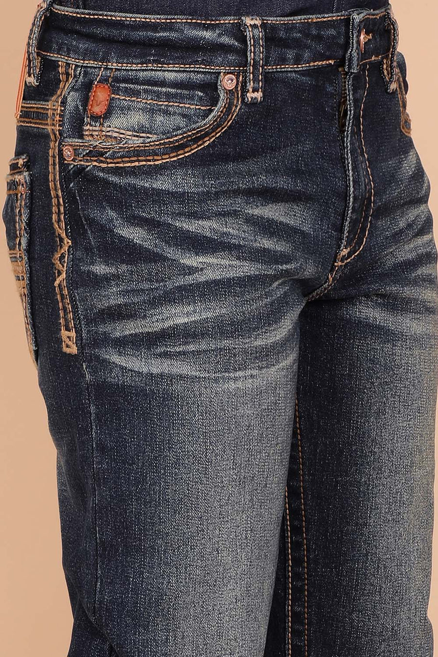 Boy's Embroidery Modern Bootcut Jeans
