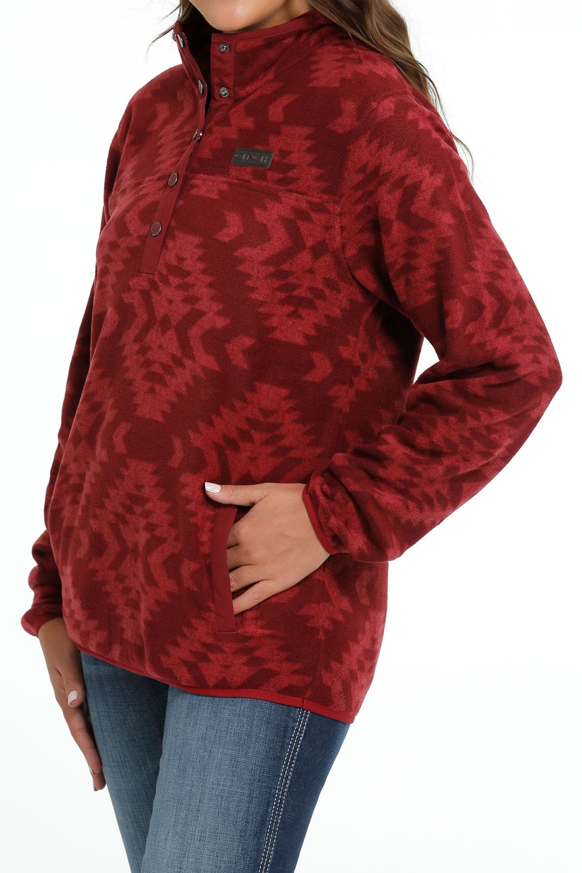 Cinch Women's Southwest Polar Fleece Pullover - RED