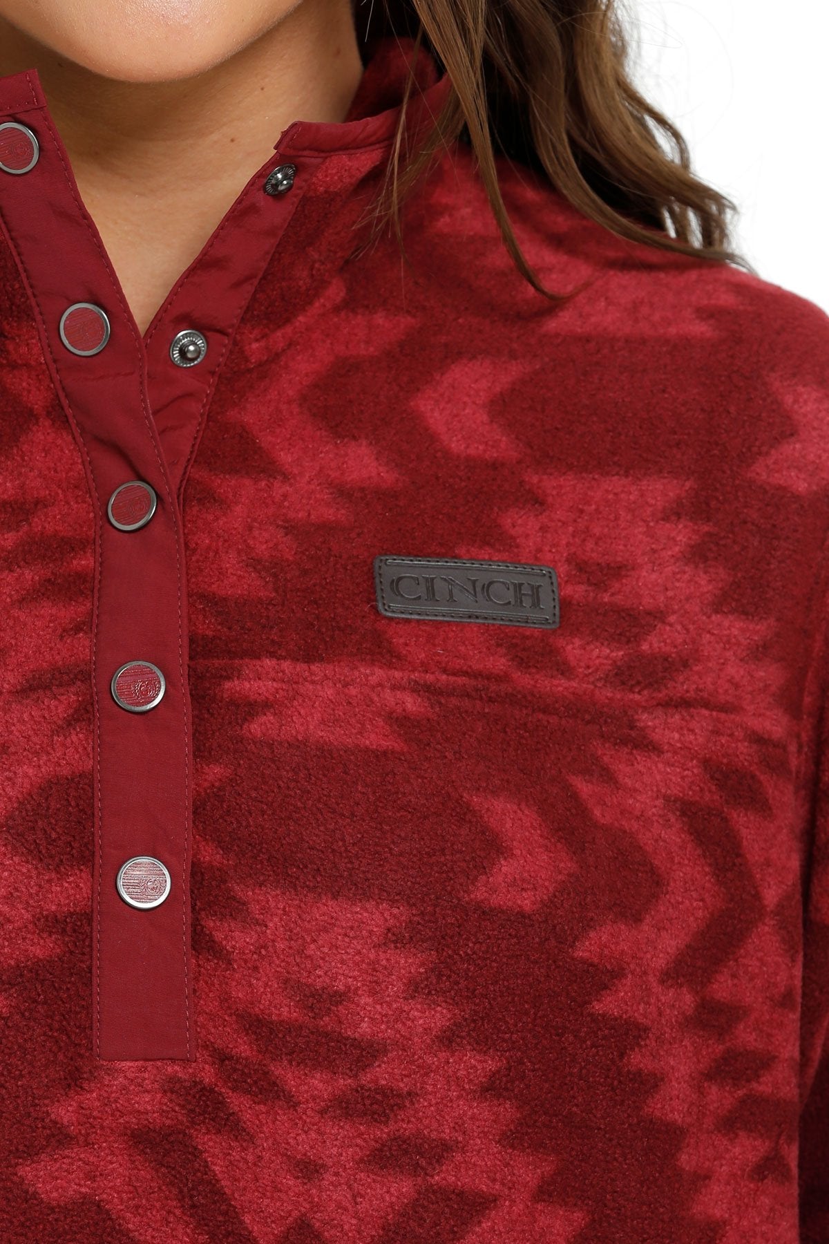 Cinch Women's Southwest Polar Fleece Pullover - RED