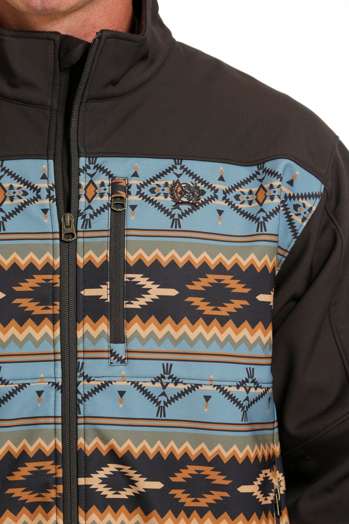 Cinch Men's Southwestern Print Bonded Jacket - Brown