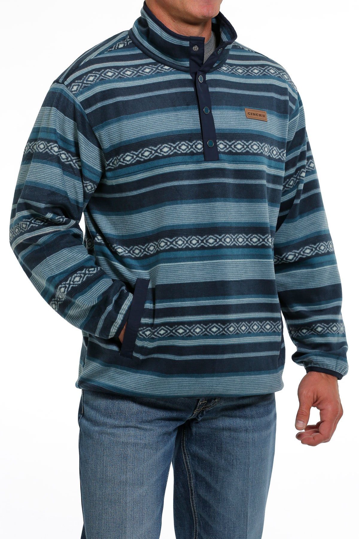 Cinch Men's Southwestern Polar Fleece Pullover - Green