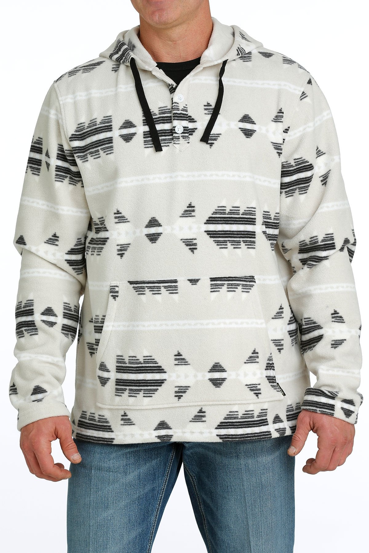 Cinch Men's Southwestern Polar Fleece Pullover - Cream