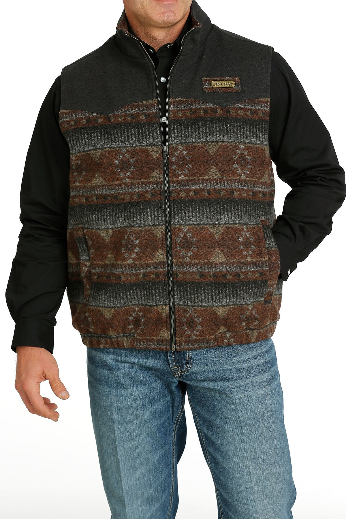 Cinch Men's Wooly Concealed Carry Vest - Rust