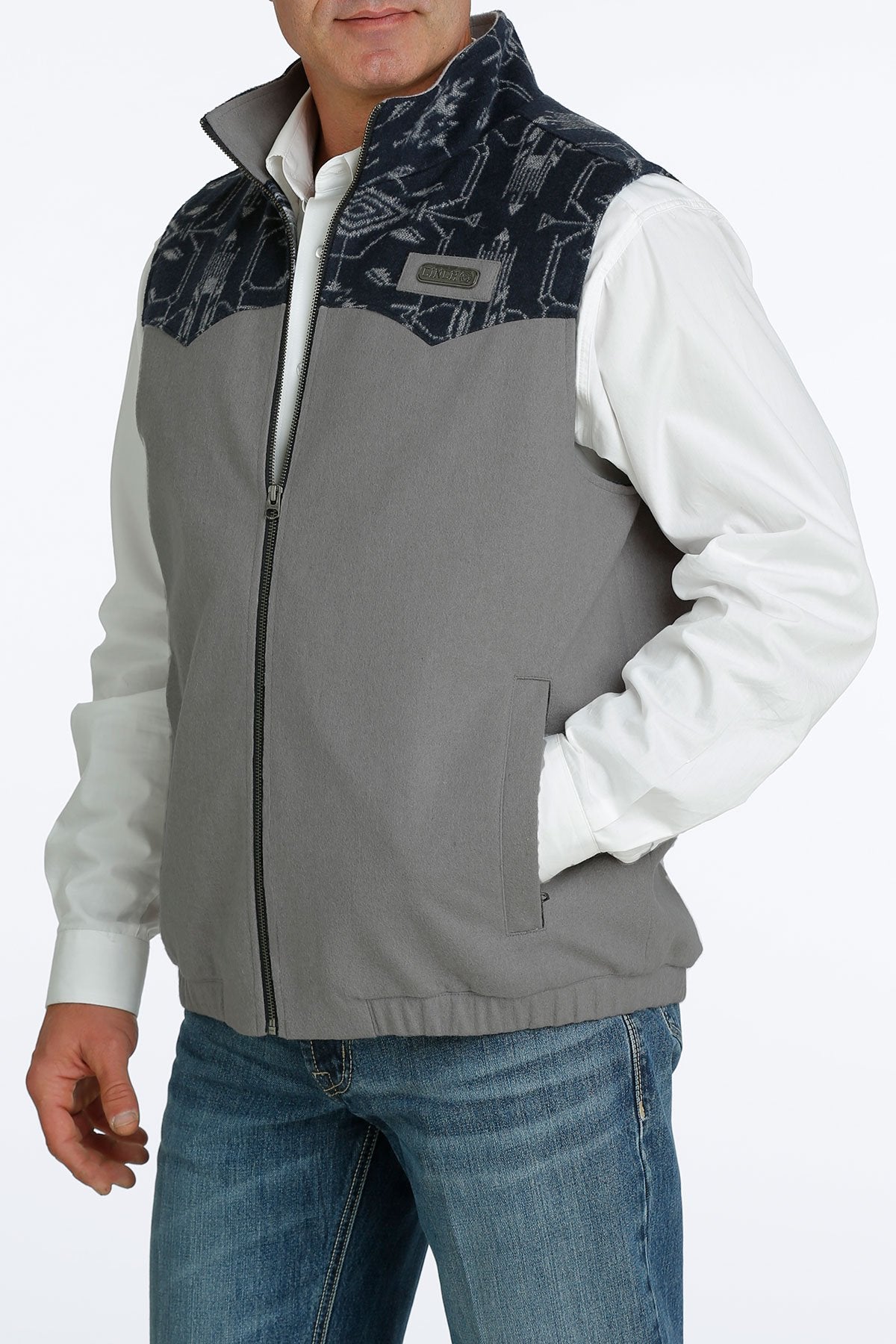 Cinch Men's Wooly Concealed Carry Vest - Gray/Navy