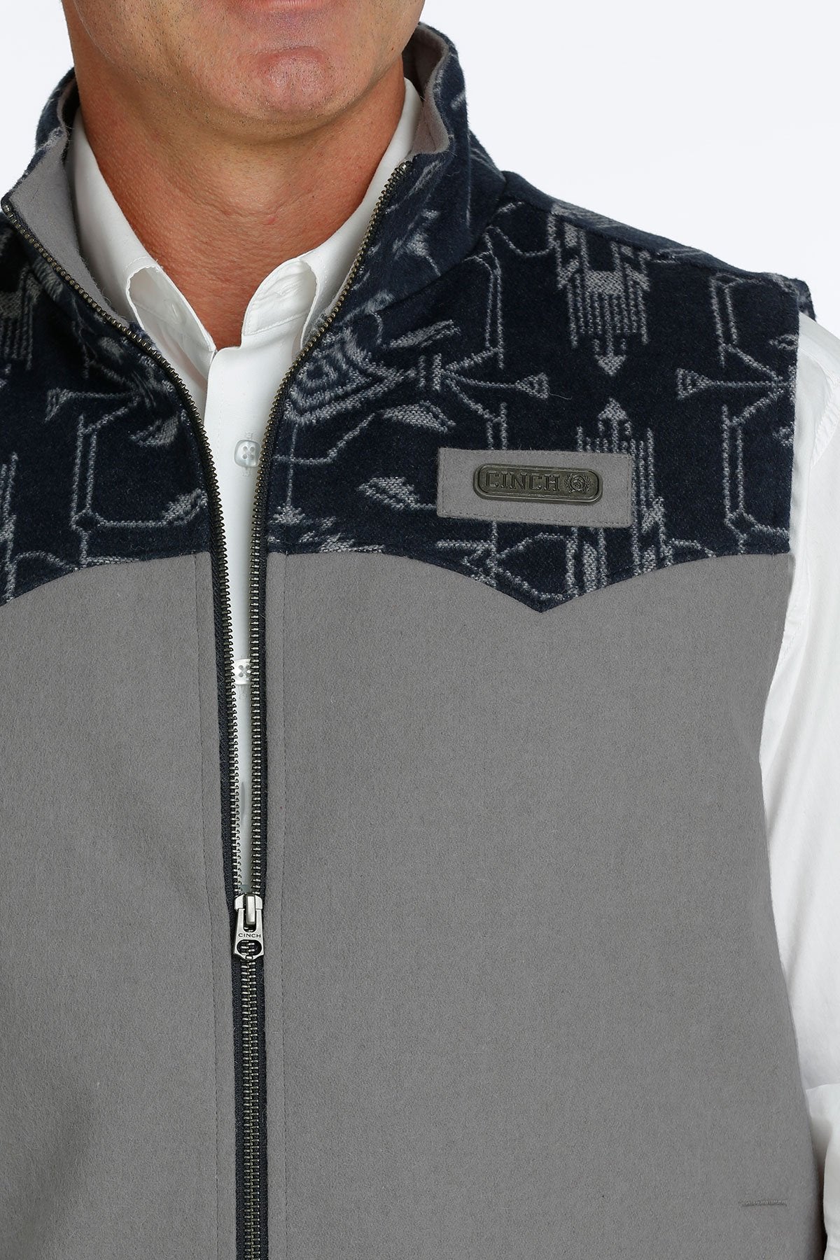 Cinch Men's Wooly Concealed Carry Vest - Gray/Navy