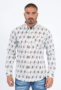 Mens Satin Cotton Modern Fit White Long Sleeve Shirt CWL11335