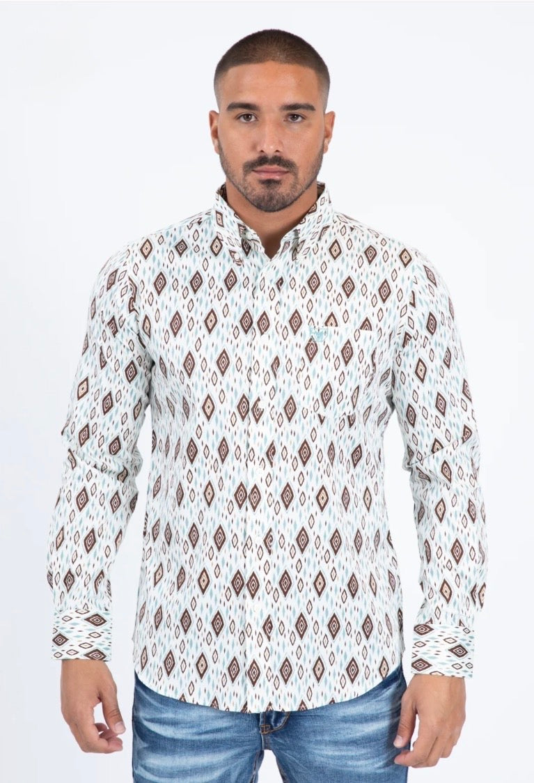Mens Satin Cotton Modern Fit White Long Sleeve Shirt CWL11335