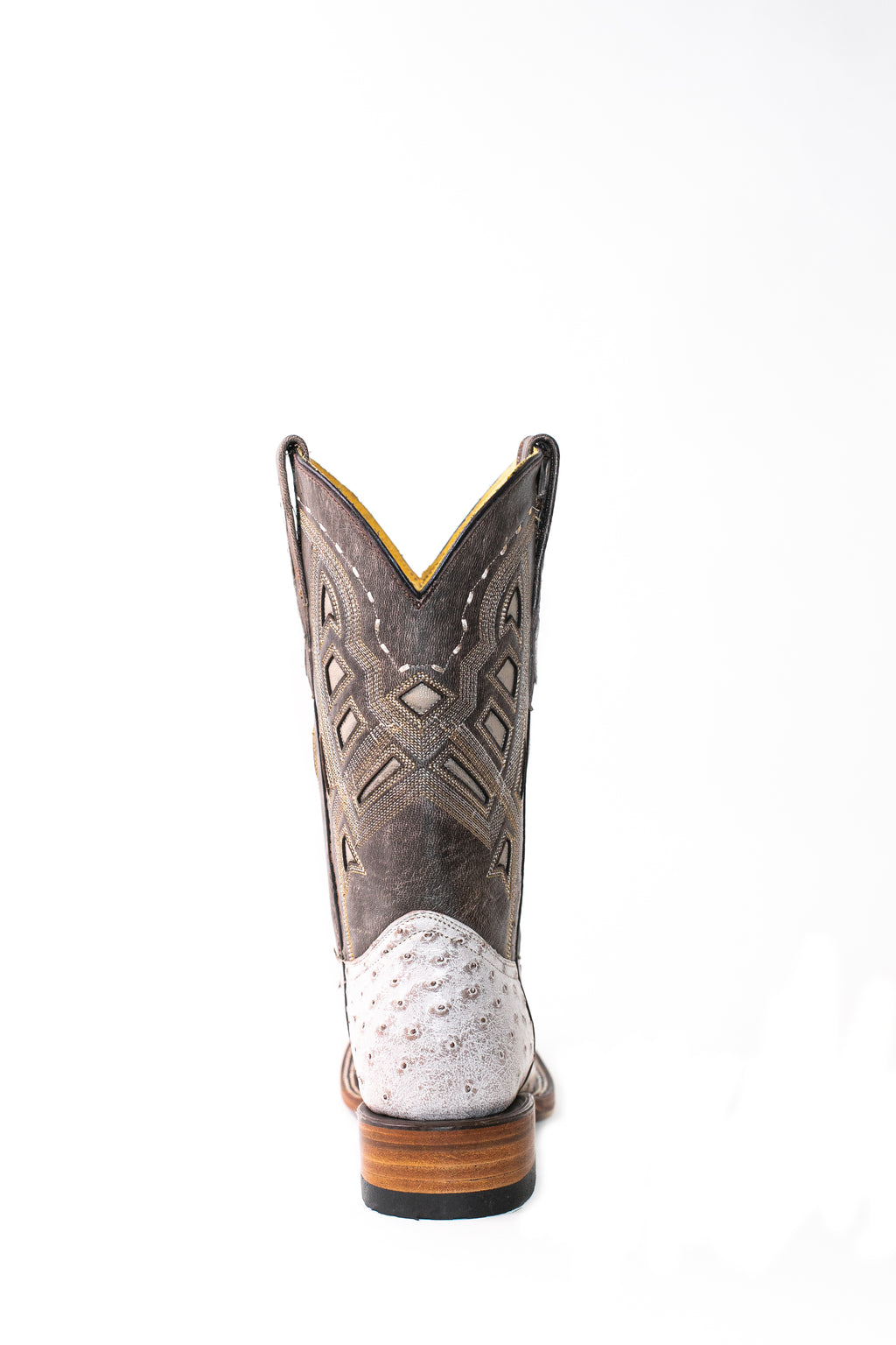 Vaquero Bronco Rio Grande Mink Ostrich Square Toe Cowboy Boots