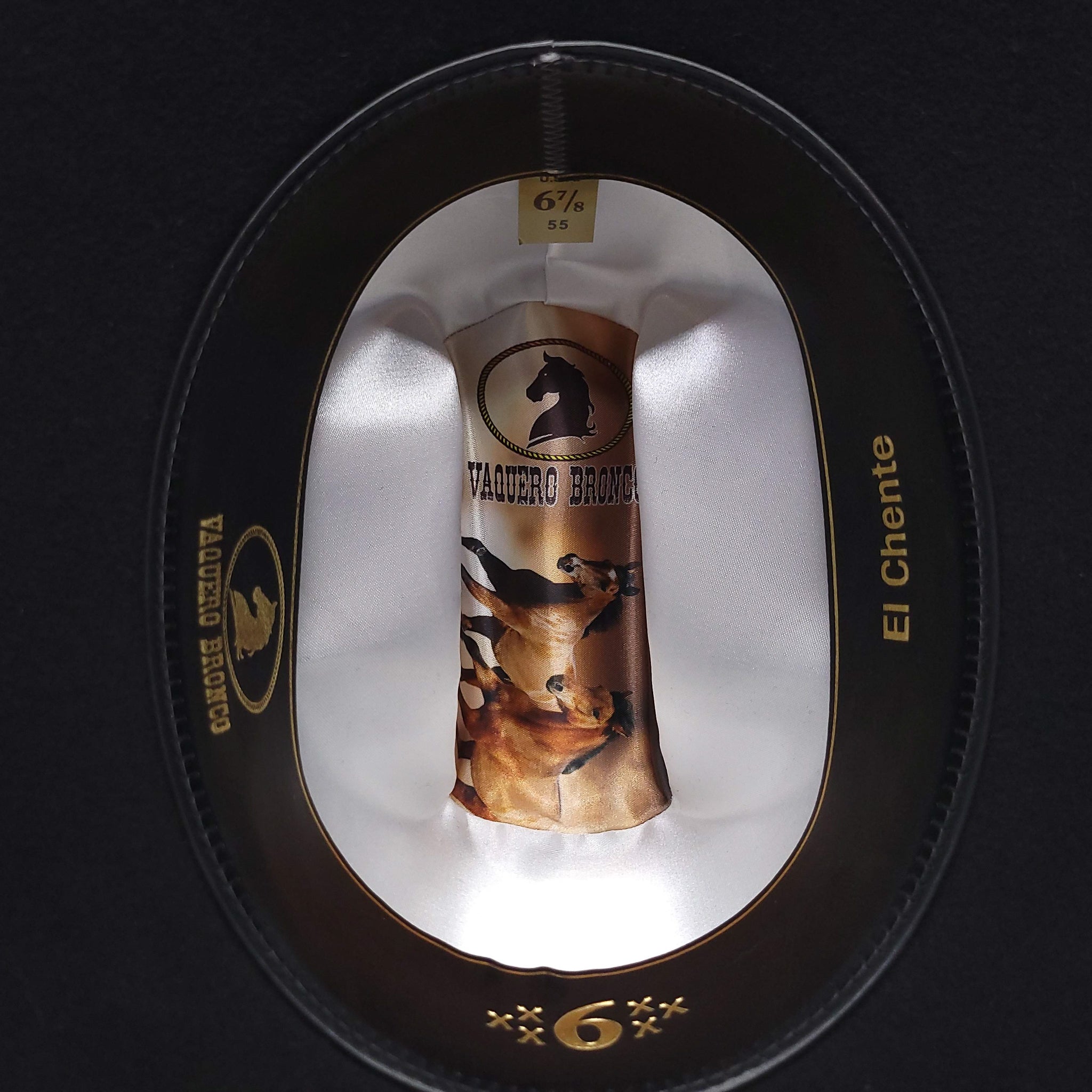 El Chente Black 6x Wool Cowboy Hat