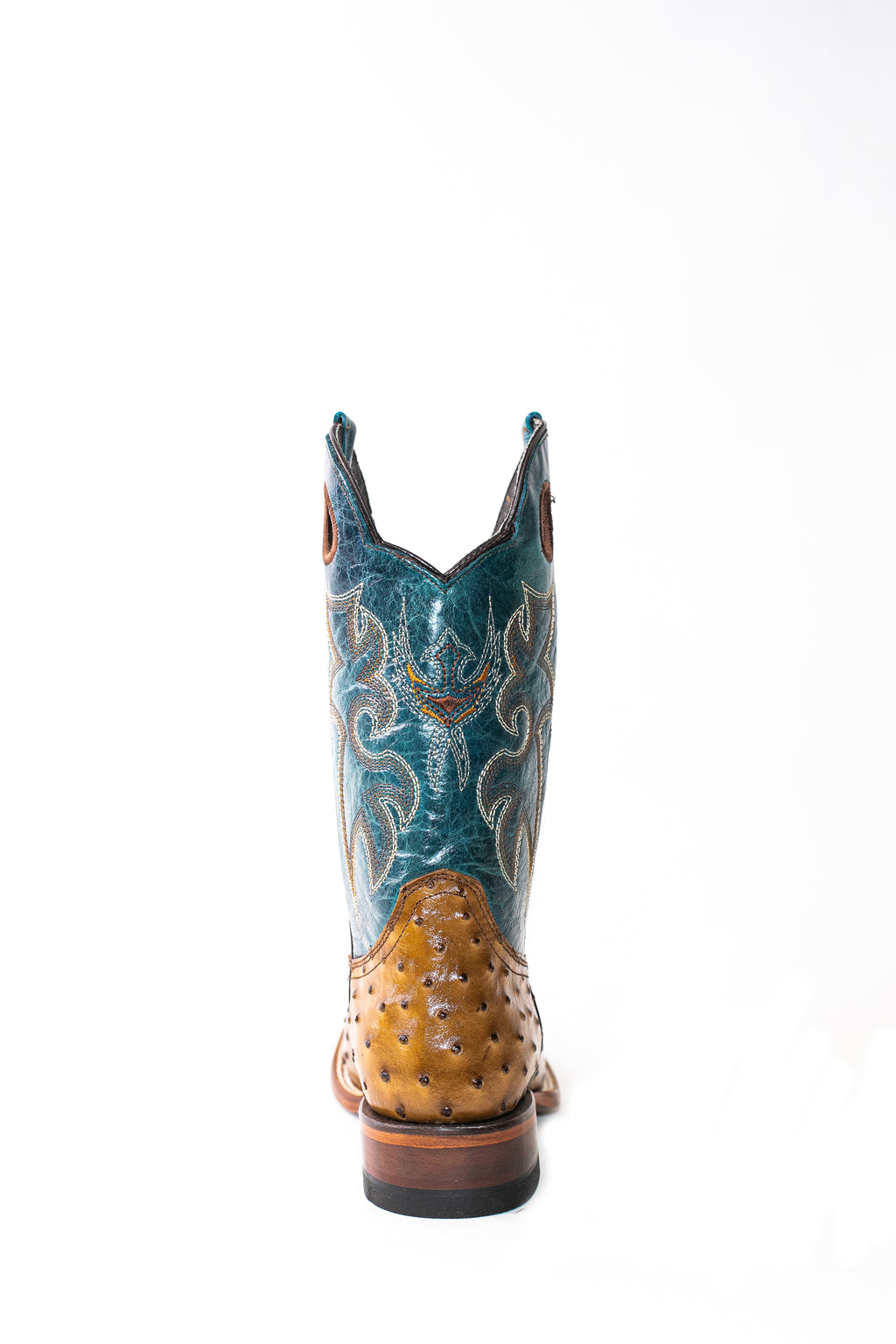 Vaquero Bronco African Ostrich Printed Plaza Honey Mallorca Boot